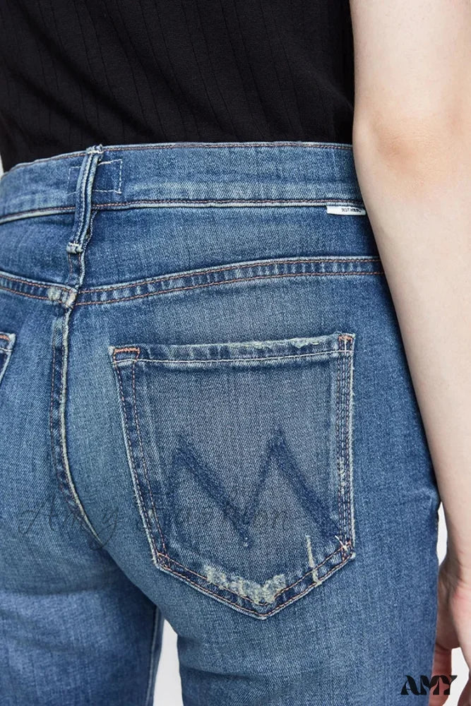 Amy Fashion - High Quality MO Zipper Women's Straight High Waist Fashion Female Ankle-length Denim 2024 Fall Winter Jean - Image 3