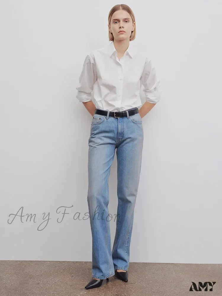 Amy Fashion - High Quality Women High-waisted All-match Light-colored Mopping Loose Straight-leg Spring and Summer New Jean - Image 4