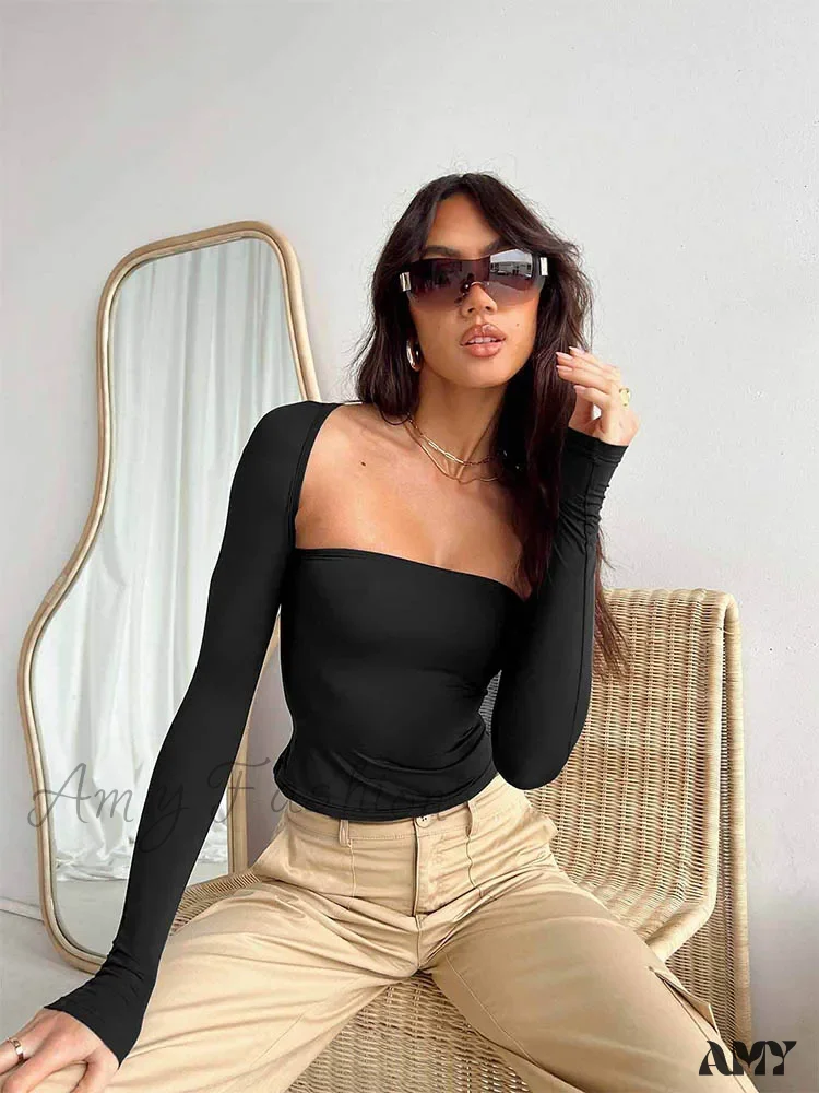 AMY FASHION - Sexy Bra Tie Waist Long Sleeve Tight Cover Crop Top - Image 8