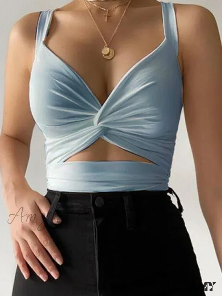 AMY FASHION - Sleeveless Sexy Short Vest Tube Crop Top - Image 2