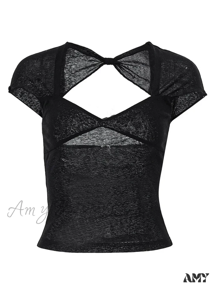AMY - Square Collar Backless Elegant Skinny Streetwear Crop Top - Image 6