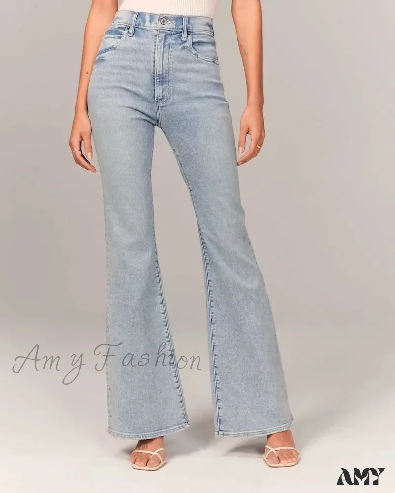 Amy Fashion - Stretch High Waist Slimming Skinny Flare Women's Casual Fashion Slim fit Small Summer 2024 New Jean - Image 5