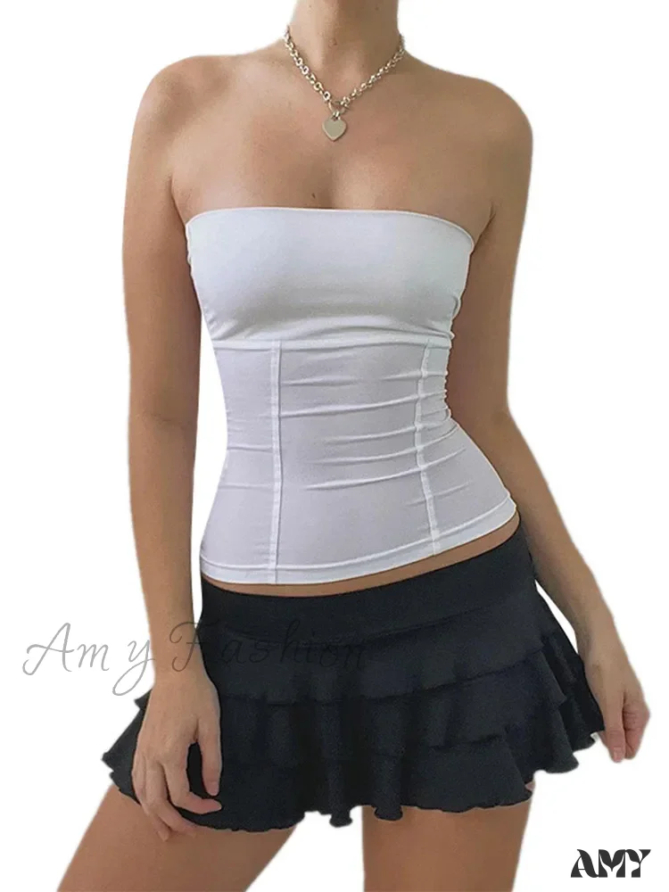 AMY - Summer Strapless Corset Tops Off Shoulder Sexy Bustier Crop Top - Image 5