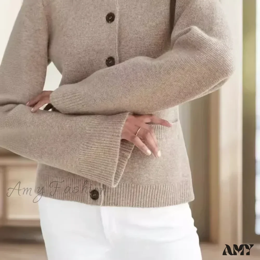 Autumn Knit Black Flare Sleeve Elegant Casual Winter Warm Sweater - Image 5