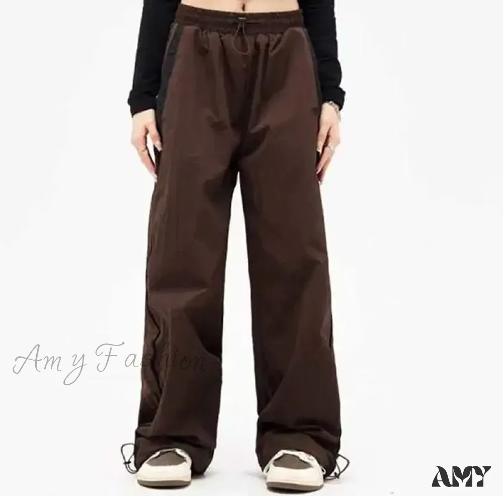 Autumn Vintage Drawstring Sport Style Mid Waist Pants - Image 3