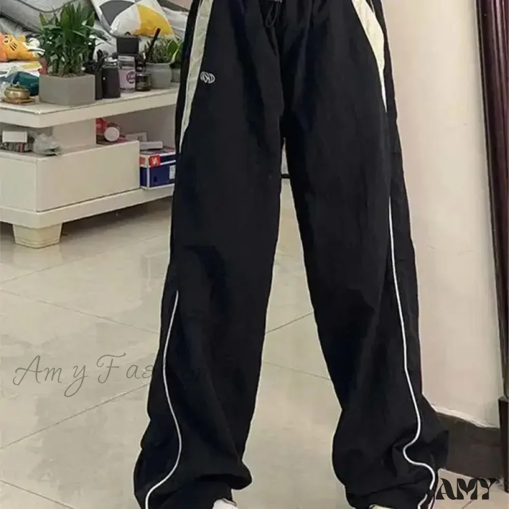 Autumn Vintage Drawstring Sport Style Mid Waist Pants - Image 4