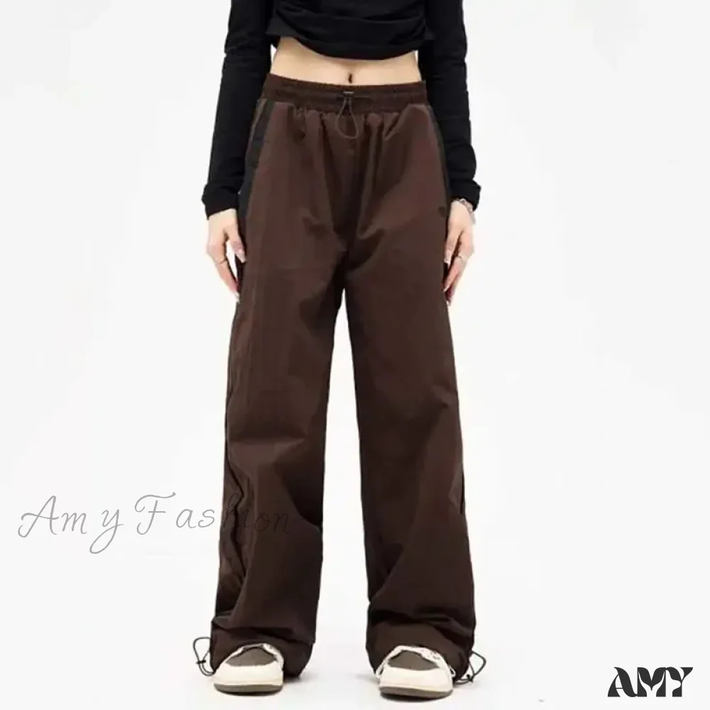 Autumn Vintage Drawstring Sport Style Mid Waist Pants - Image 5
