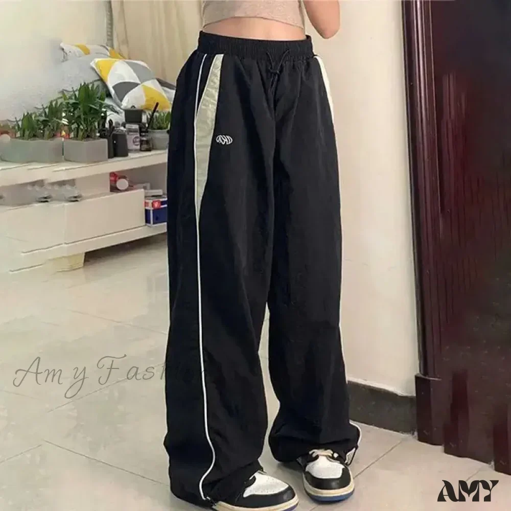 Autumn Vintage Drawstring Sport Style Mid Waist Pants - Image 6