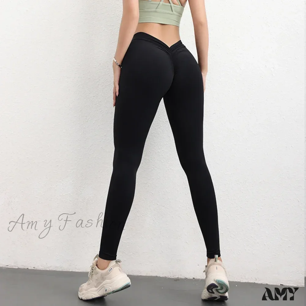 Back V Butt Yoga Pant Fitness Workout Gym Running Scrunch High Waist Active Wear Tight Leggings - Image 7