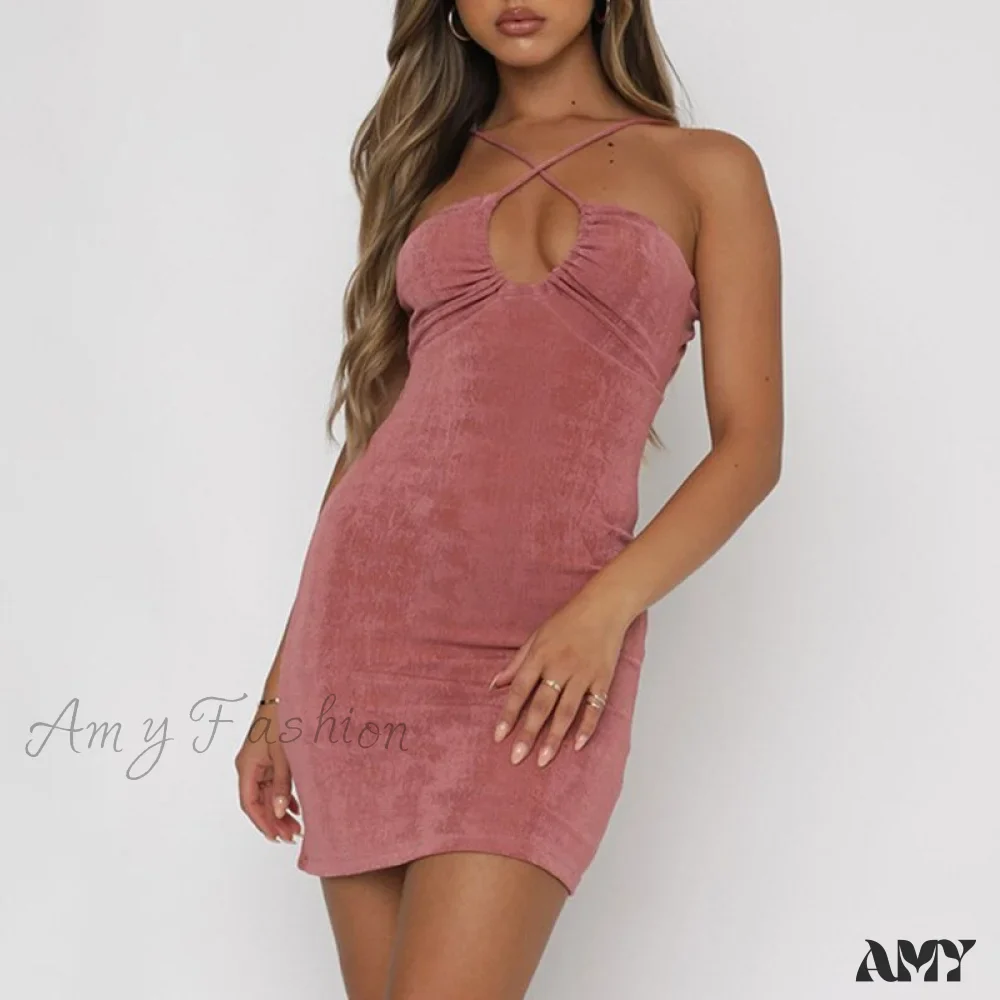 Amy Fashion - Sleeveless Cut Out Sexy Summer Dress - Image 6