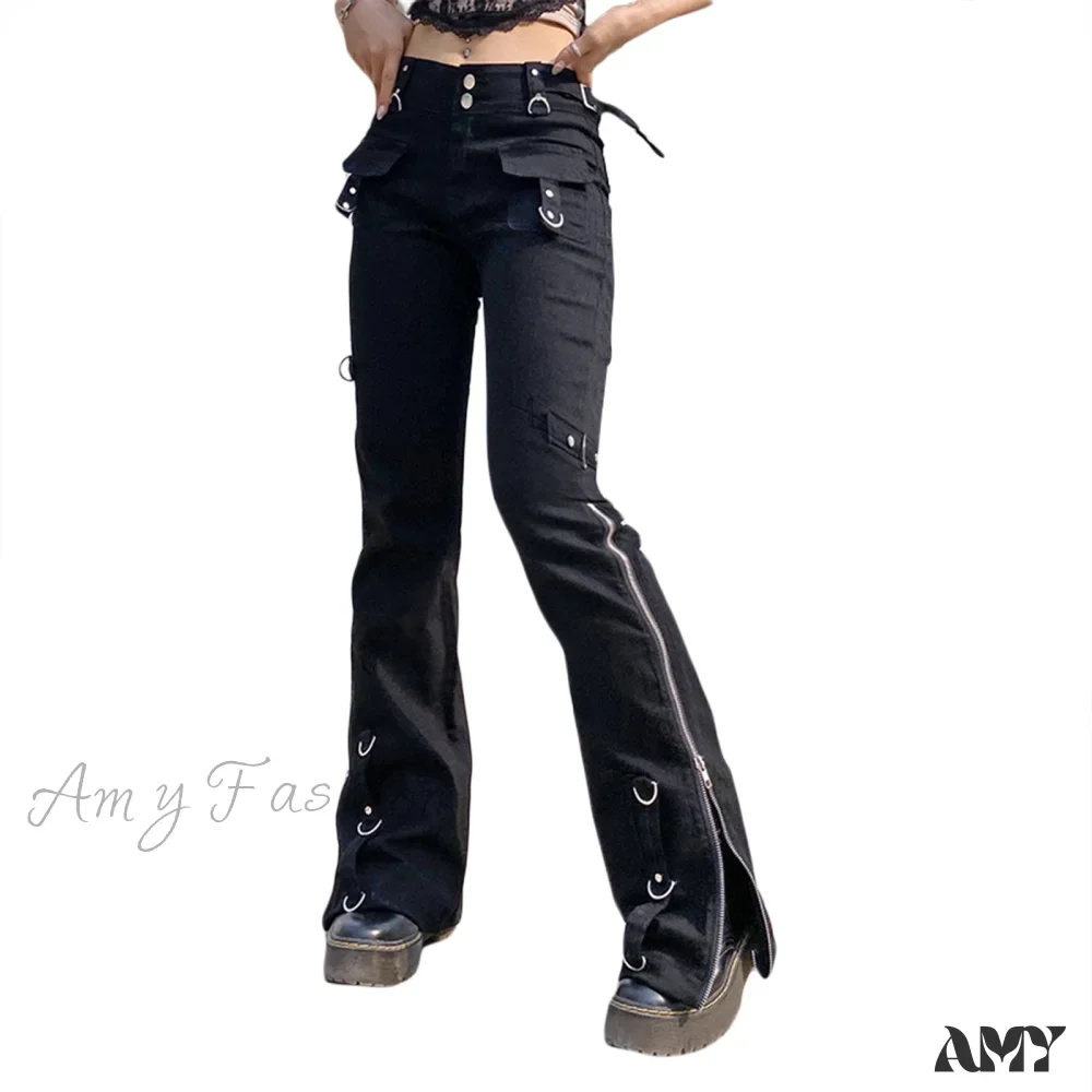 Amy Fashion - Bandage Low Waist Cargo Pants - Image 6