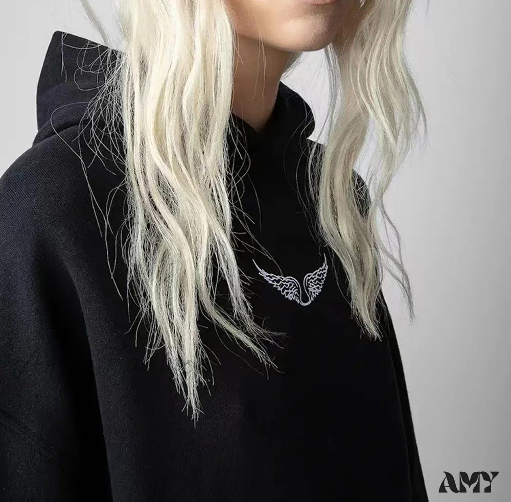Big Wings Rhinestone Comfortable Cozy Trendy Stylish Soft Classic Hoodies - Image 3