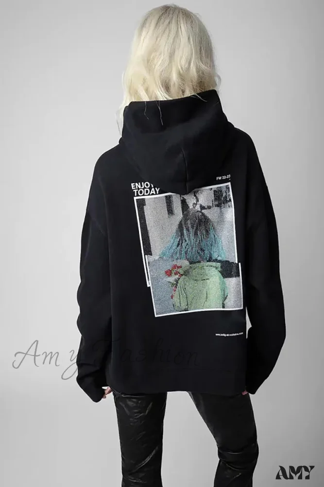 Big Wings Rhinestone Comfortable Cozy Trendy Stylish Soft Classic Hoodies - Image 5