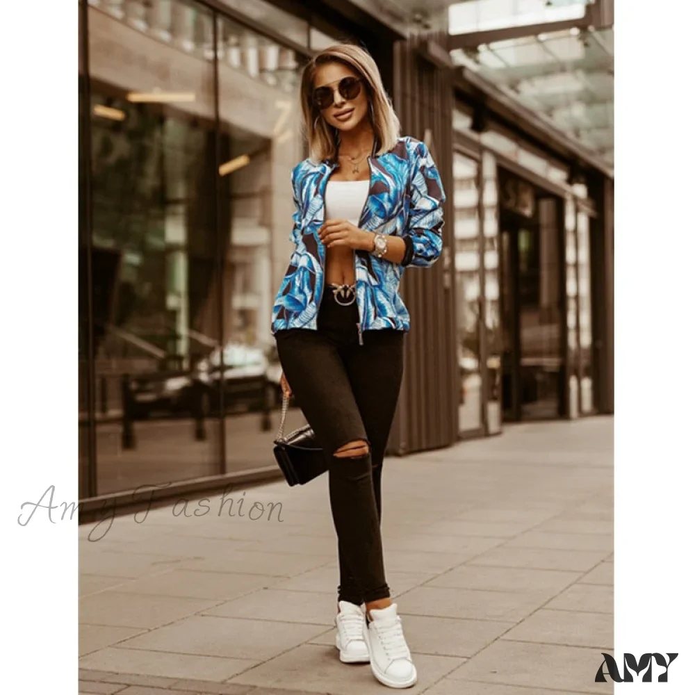 Amy Fashion - Flower Print Long Sleeve Coats - Image 5