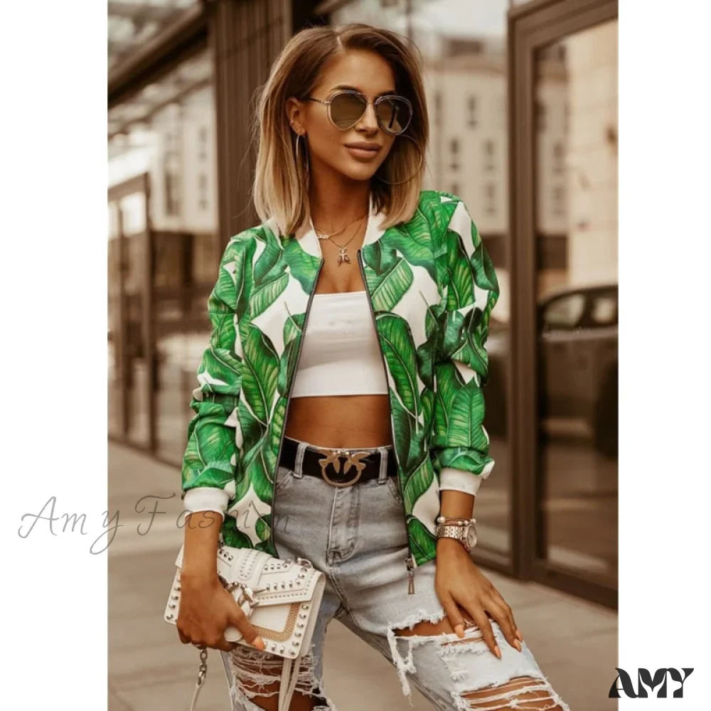 Amy Fashion - Flower Print Long Sleeve Coats - Image 6