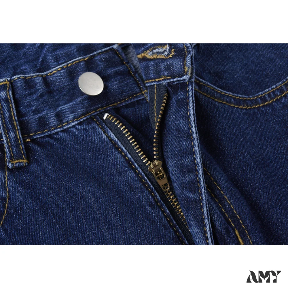 Amy Fashion - Cute Red Heart Print Pencil Jeans - Image 4