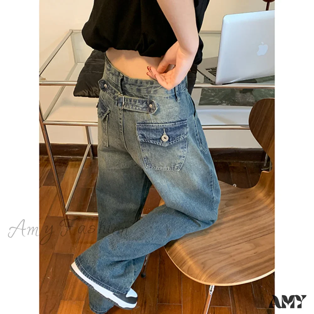 Amy Fashion - Hip Hop Baggy Wide Leg Jeans - Image 3