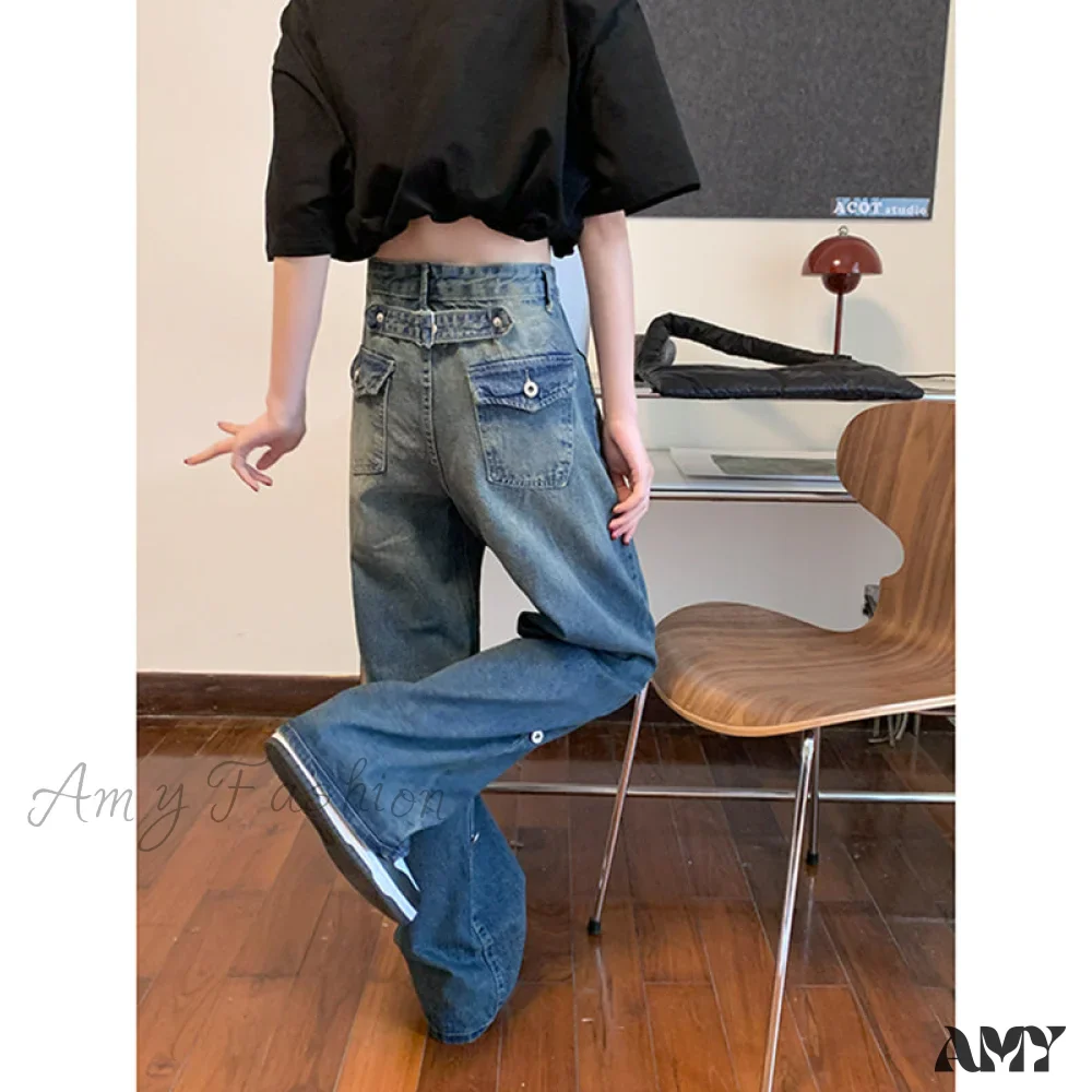Amy Fashion - Hip Hop Baggy Wide Leg Jeans - Image 4