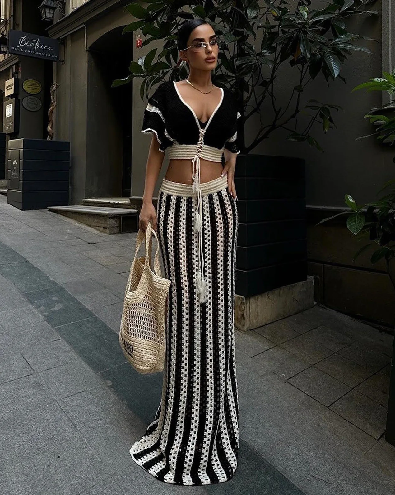 Bow Print Drawstring Shorts Two Piece Set - Image 6