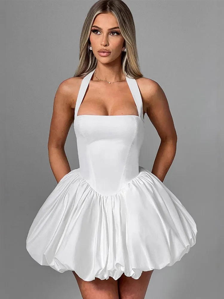 Bowknot Lotus Leaf Patchwork Mini Dress - Image 11