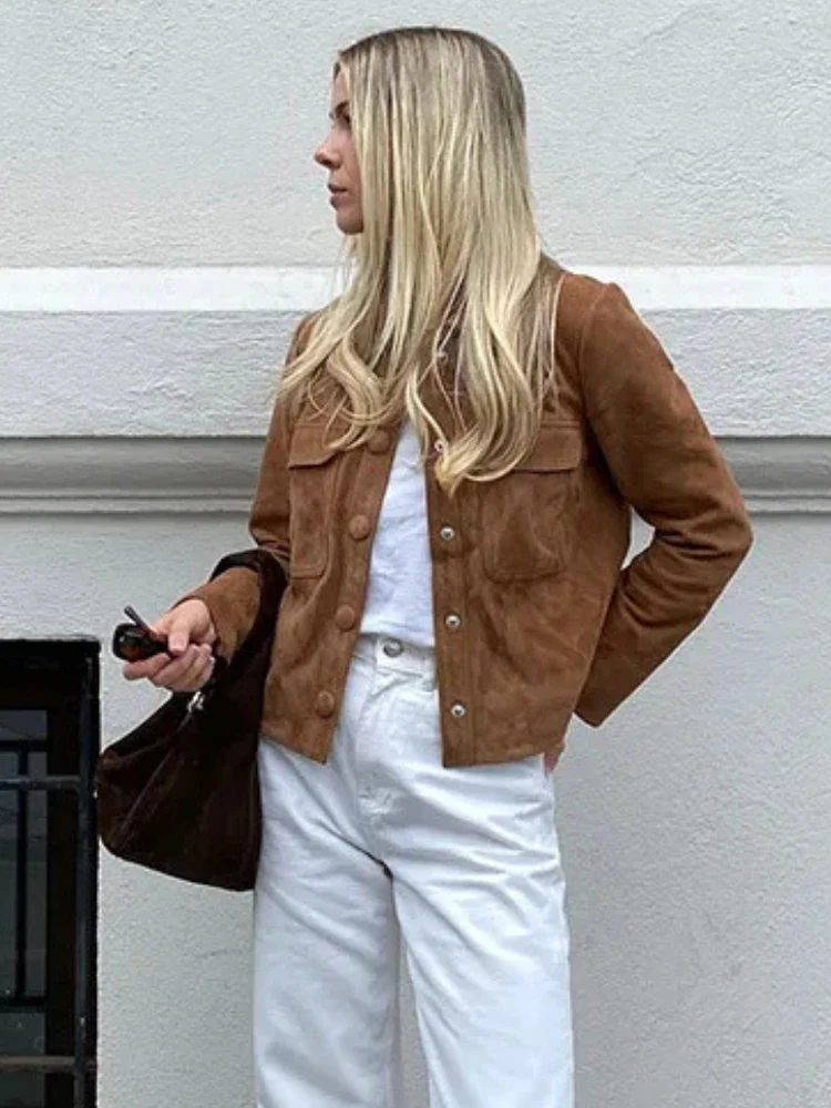 Brown Single Breasted Slim Coat - Image 2