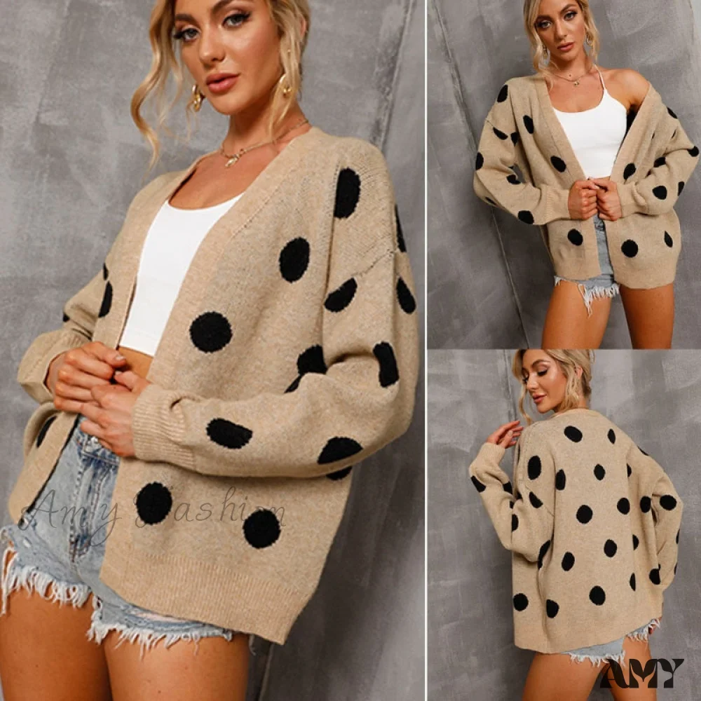 Amy Fashion - Women's Knitted Sweater Coat Long Sleeve Cardigan - Image 2