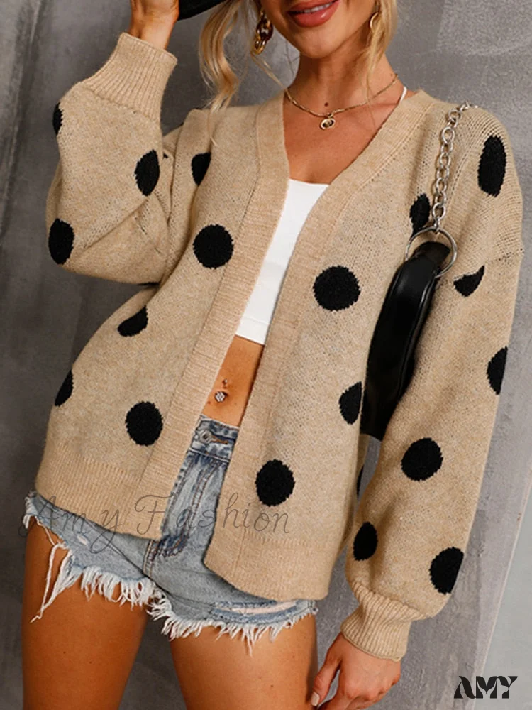 Amy Fashion - Women's Knitted Sweater Coat Long Sleeve Cardigan - Image 3