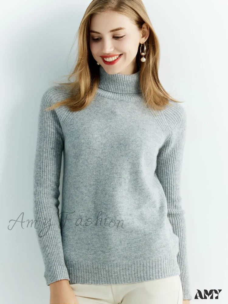 Cashmere Women's Knitted 100% Merino Wool Long Sleeve Vintage Autumn Winter Clothes Cozy Sweater - Image 11