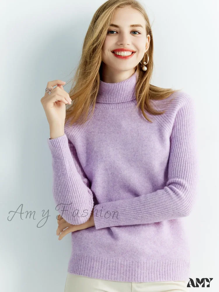 Cashmere Women's Knitted 100% Merino Wool Long Sleeve Vintage Autumn Winter Clothes Cozy Sweater - Image 16