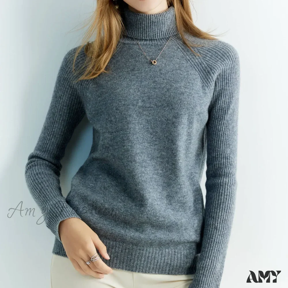 Cashmere Women's Knitted 100% Merino Wool Long Sleeve Vintage Autumn Winter Clothes Cozy Sweater - Image 6