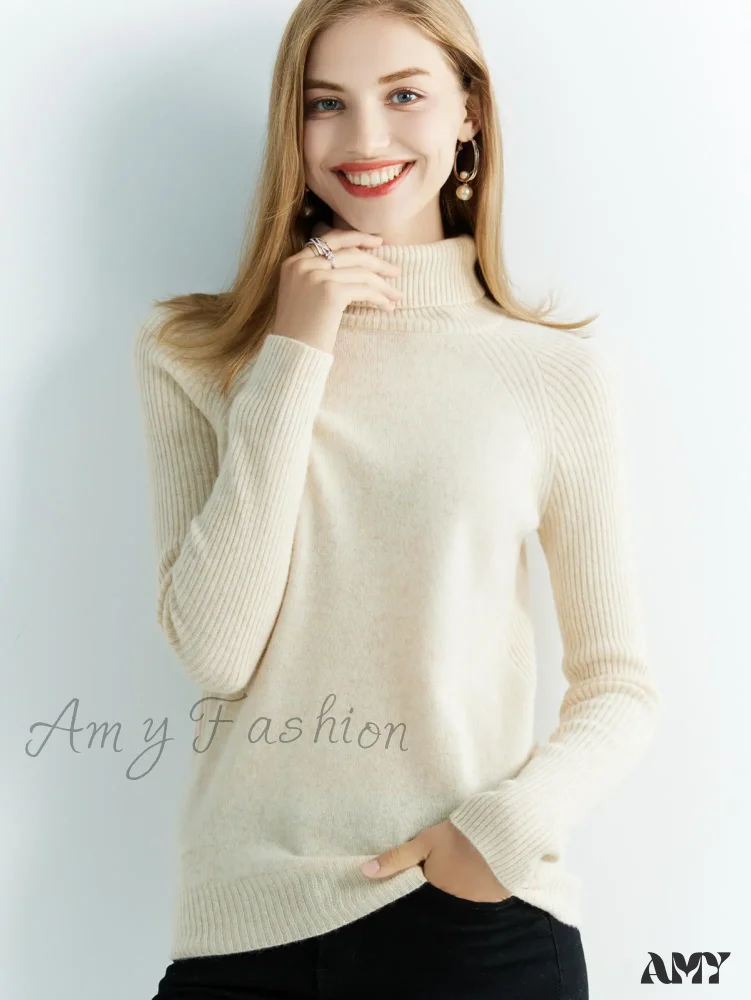 Cashmere Women's Knitted 100% Merino Wool Long Sleeve Vintage Autumn Winter Clothes Cozy Sweater - Image 7