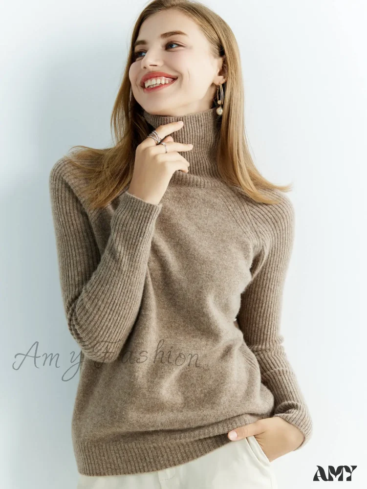 Cashmere Women's Knitted 100% Merino Wool Long Sleeve Vintage Autumn Winter Clothes Cozy Sweater - Image 8