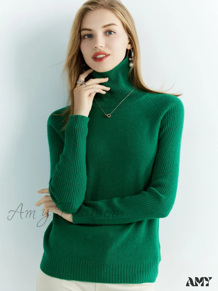Cashmere Women's Knitted 100% Merino Wool Long Sleeve Vintage Autumn Winter Clothes Cozy Sweater - Image 9