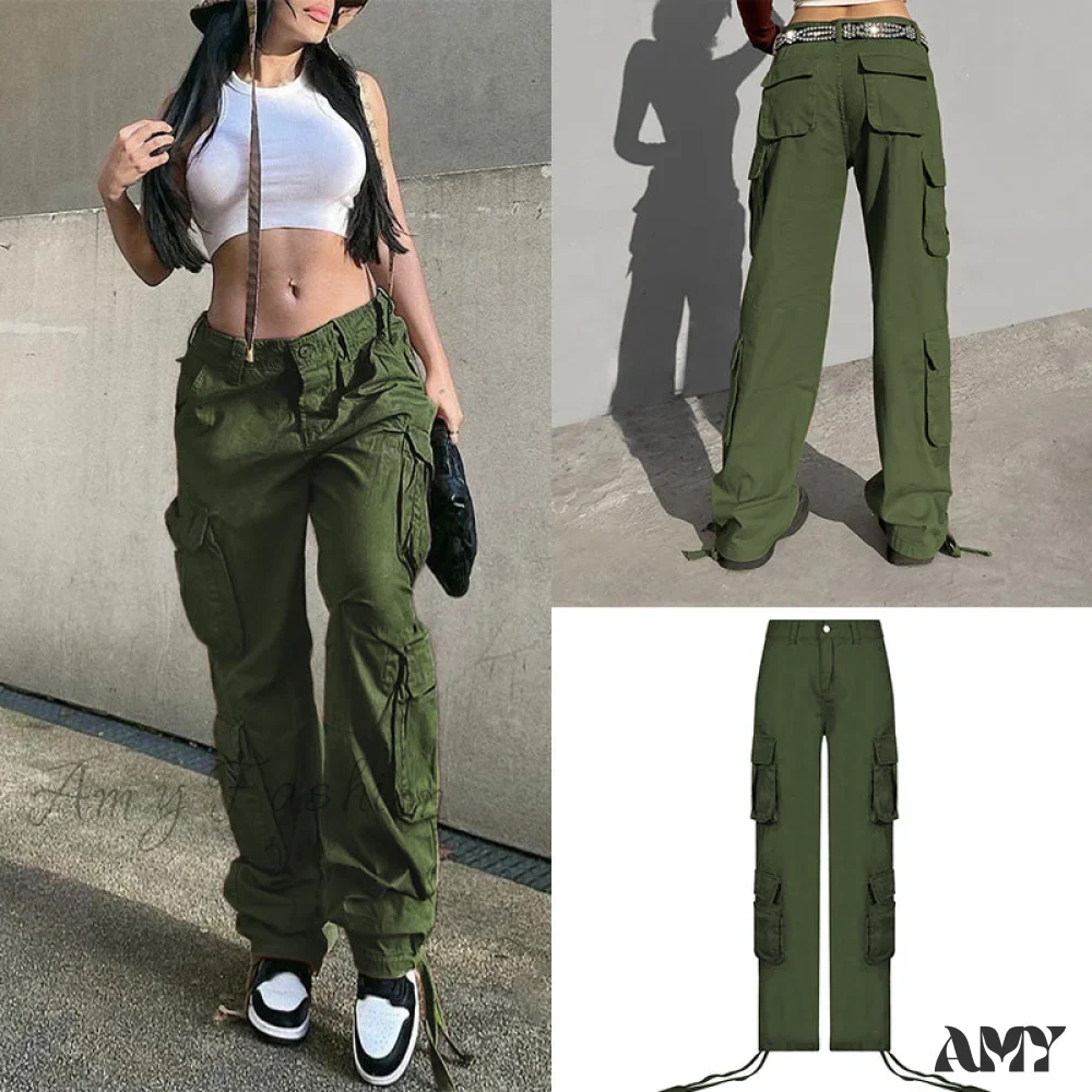 Amy Fashion - Long Straight Casual Cargo Pants - Image 10