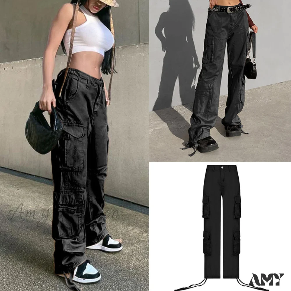Amy Fashion - Long Straight Casual Cargo Pants - Image 12