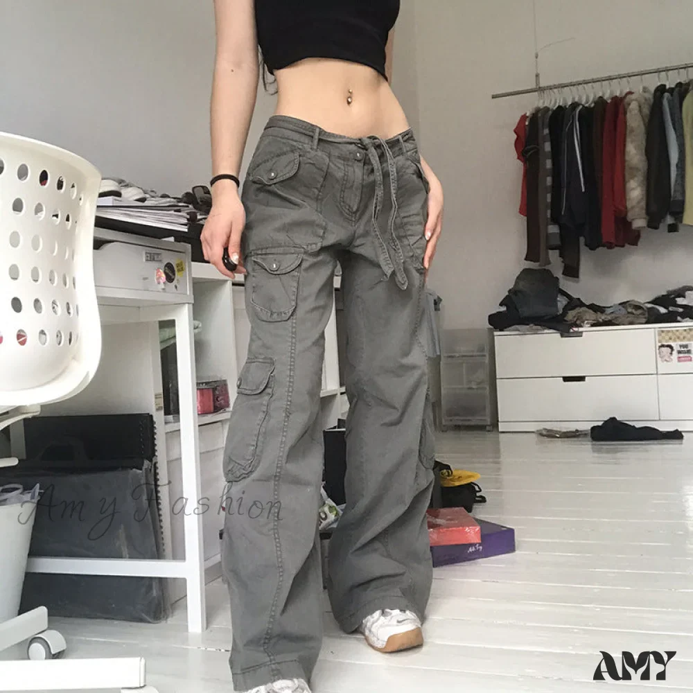 Amy Fashion - Long Straight Casual Cargo Pants - Image 15