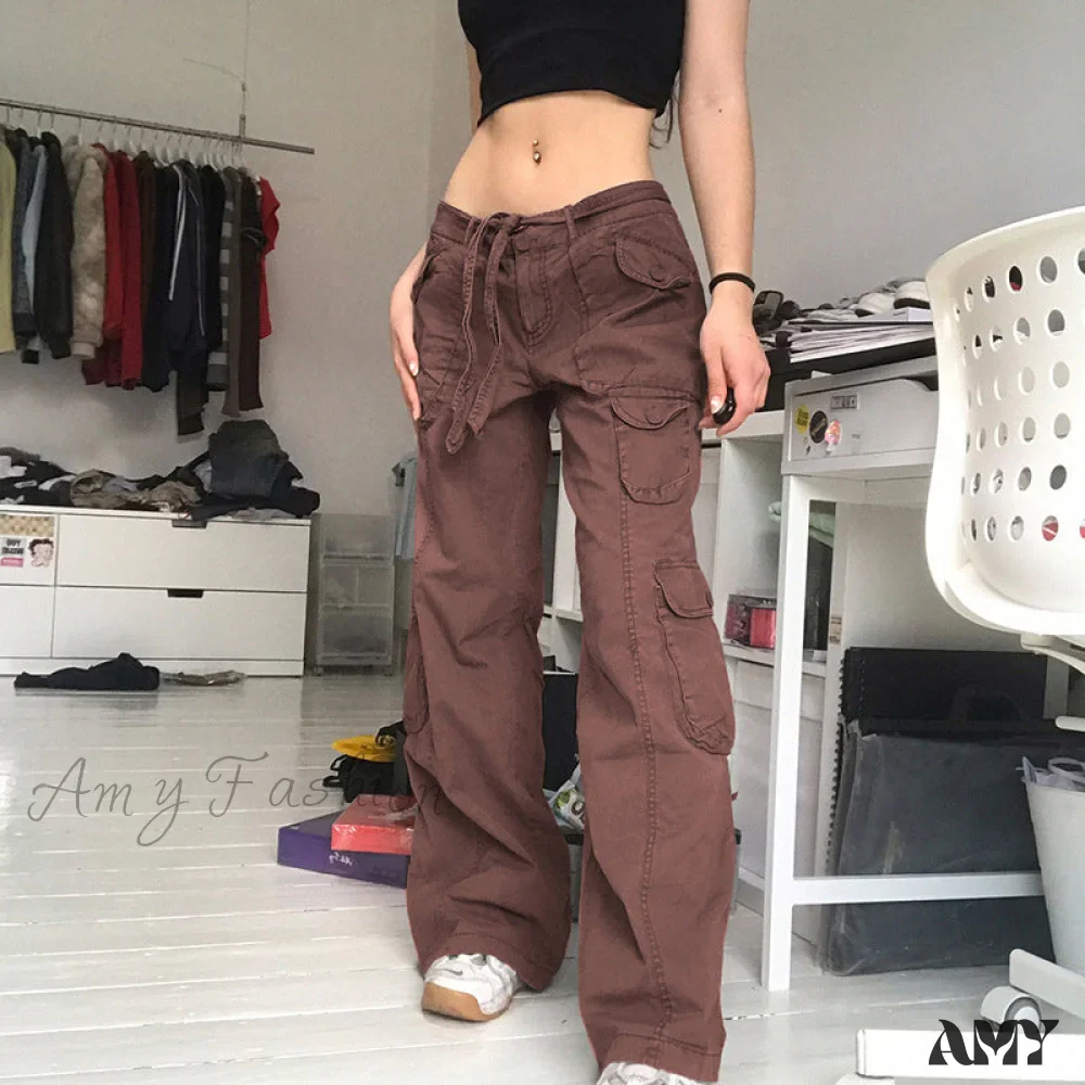 Amy Fashion - Long Straight Casual Cargo Pants - Image 16