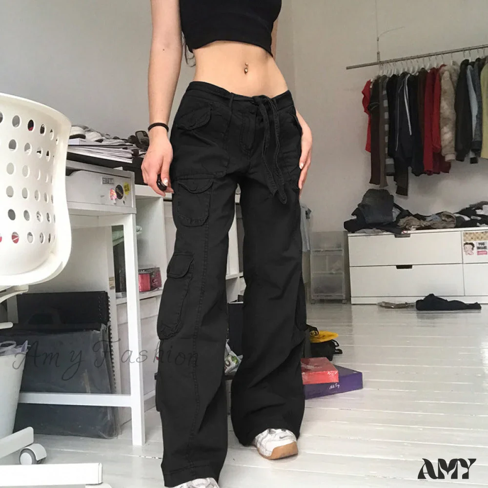 Amy Fashion - Long Straight Casual Cargo Pants - Image 17