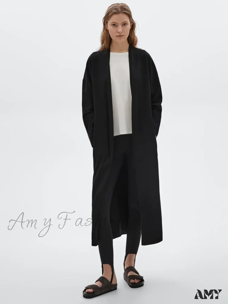 Casual Knitted Long Fashionable Elegant Cozy Comfortable Warm Classic Cardigan - Image 2