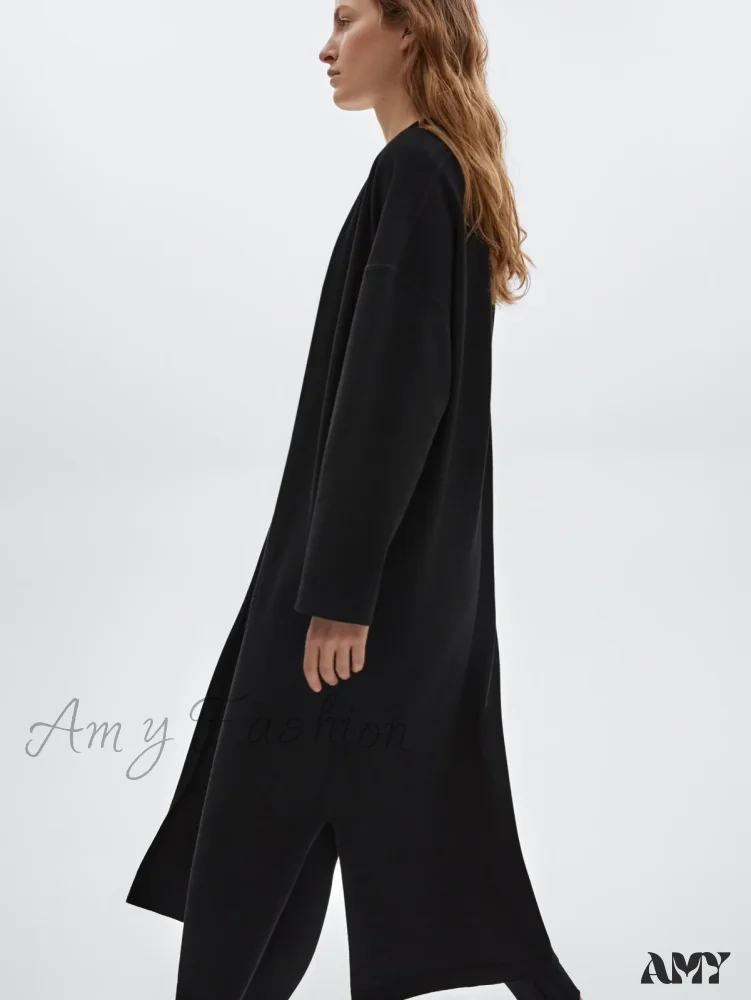 Casual Knitted Long Fashionable Elegant Cozy Comfortable Warm Classic Cardigan - Image 3