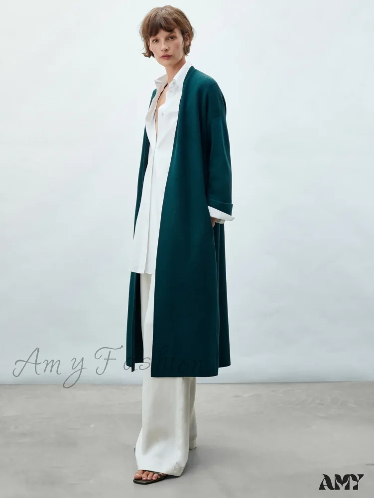 Casual Knitted Long Fashionable Elegant Cozy Comfortable Warm Classic Cardigan - Image 4