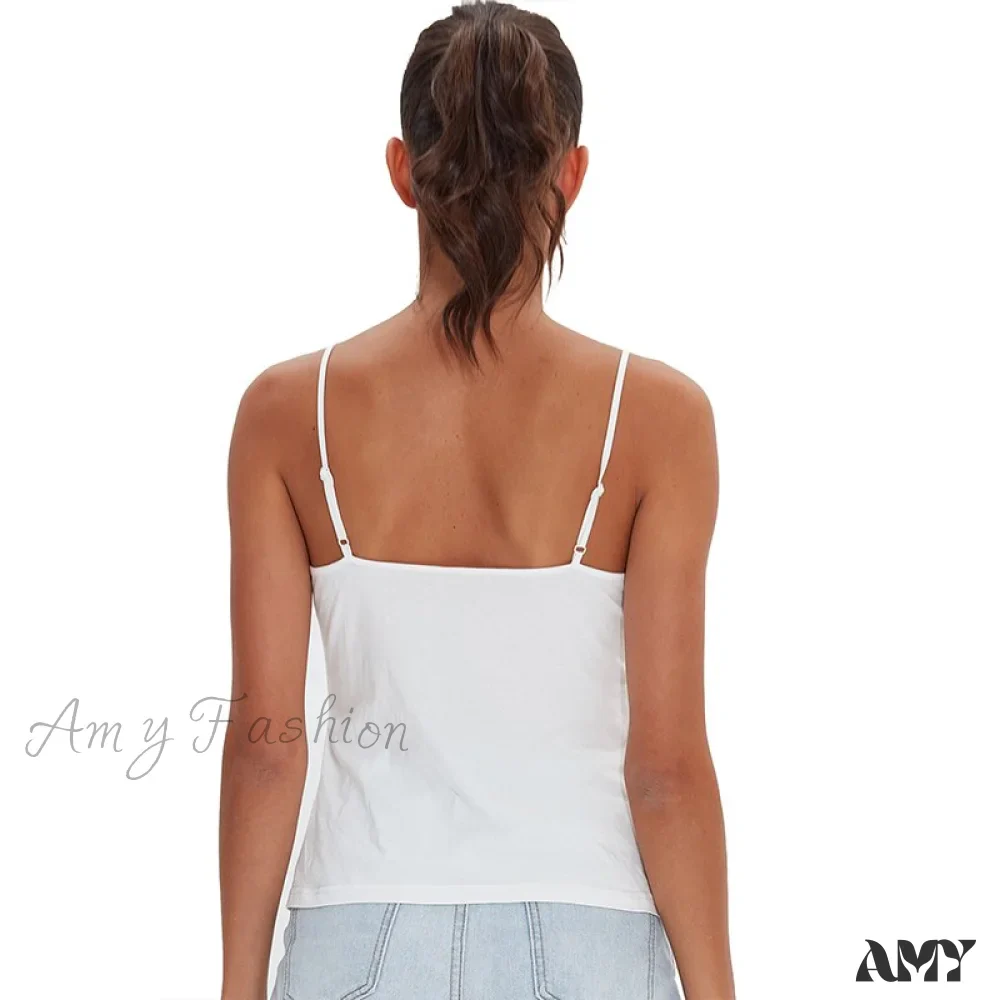Amy Fashion - Casual Soft Elastic Cotton Lace Tank Tops - Image 3