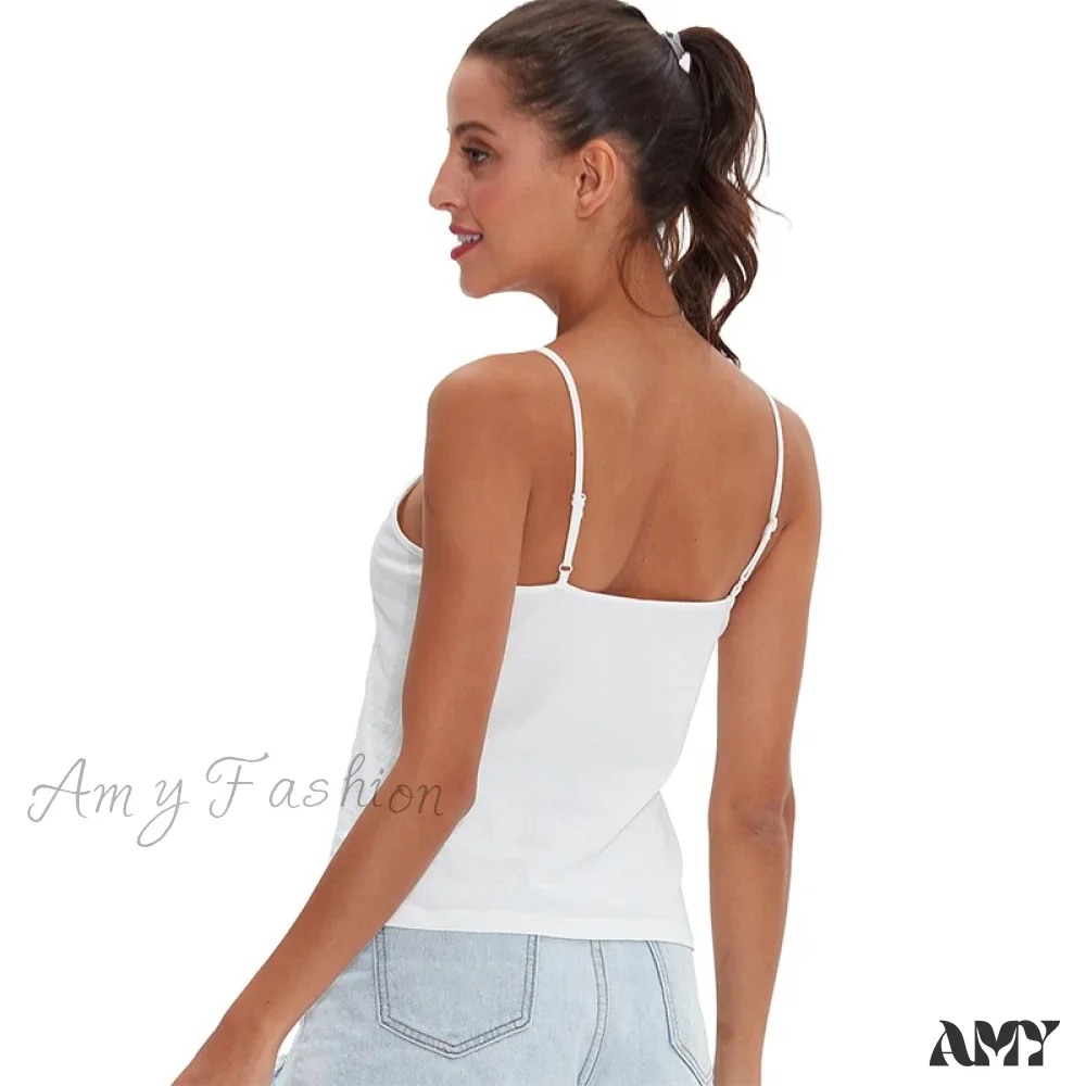 Amy Fashion - Casual Soft Elastic Cotton Lace Tank Tops - Image 5