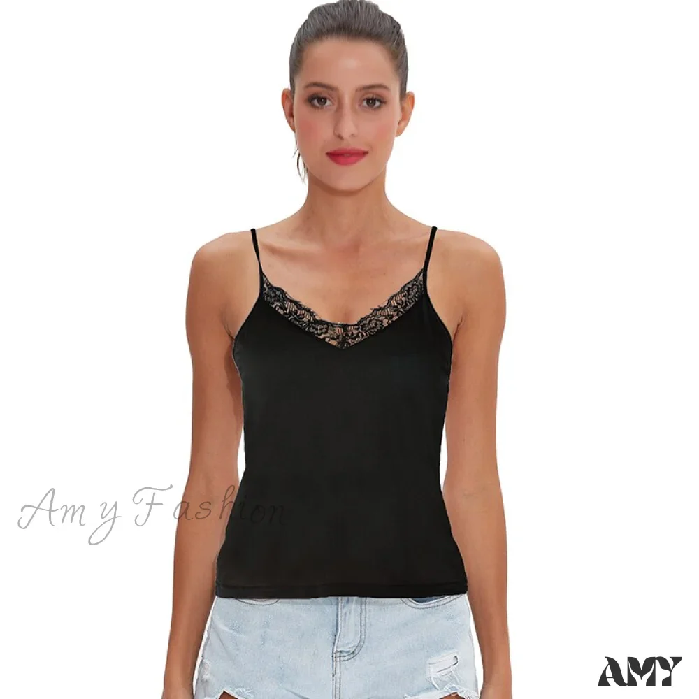 Amy Fashion - Casual Soft Elastic Cotton Lace Tank Tops - Image 7