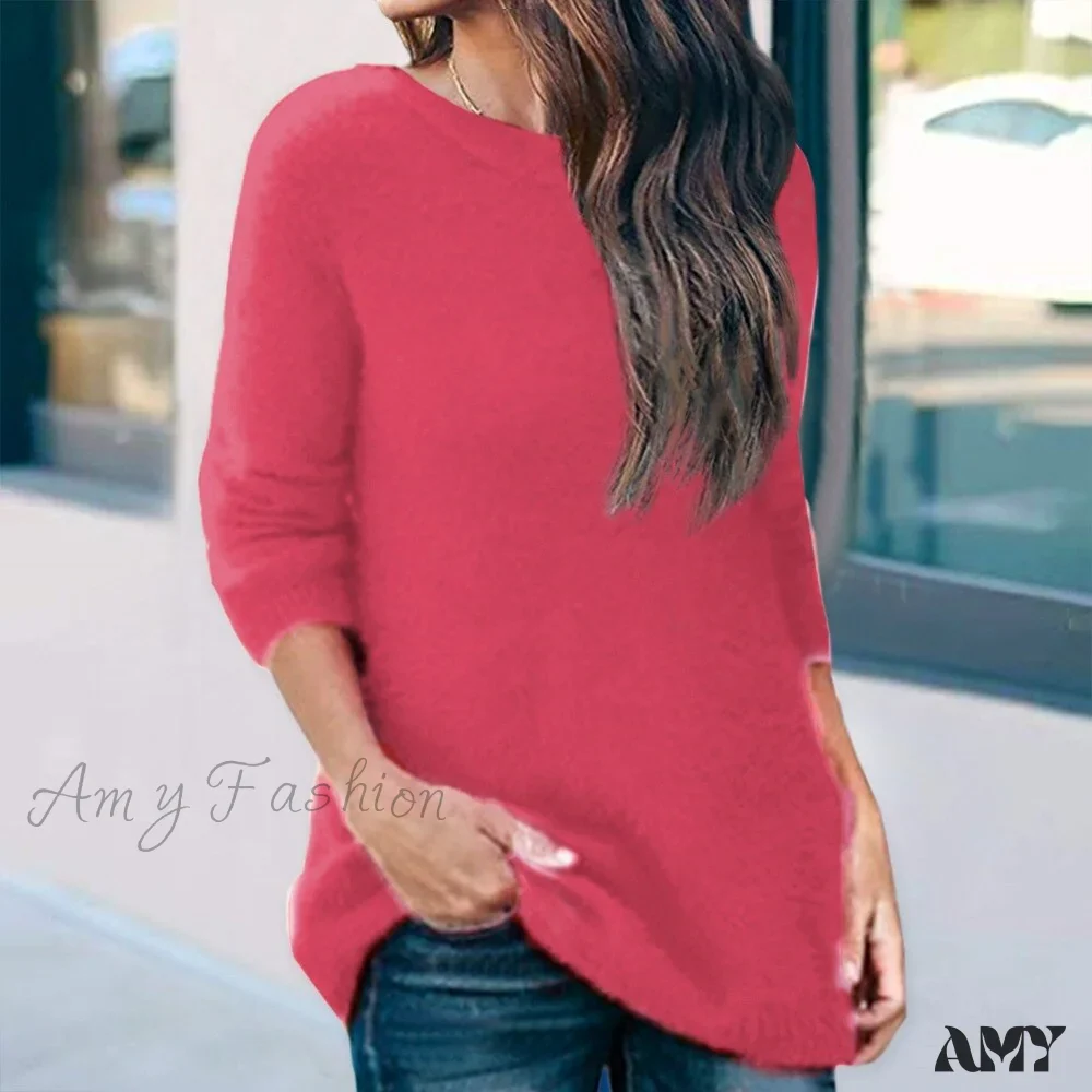 Amy Fashion - Casual V-neck Lace Long Sleeve Sexy Solid Color Shirt - Image 10