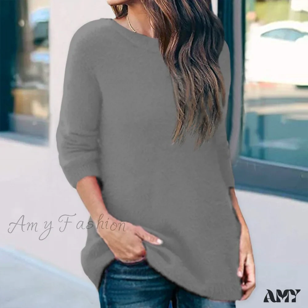 Amy Fashion - Casual V-neck Lace Long Sleeve Sexy Solid Color Shirt - Image 11