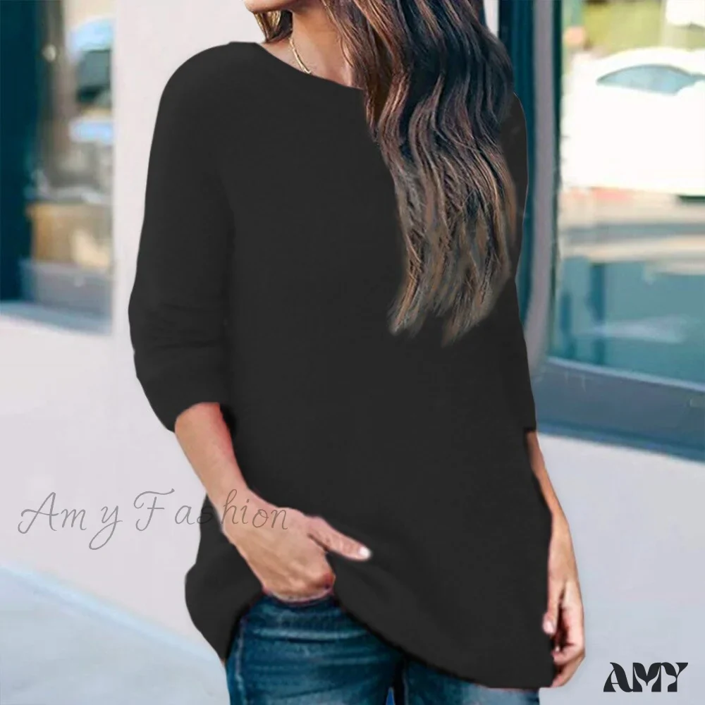 Amy Fashion - Casual V-neck Lace Long Sleeve Sexy Solid Color Shirt - Image 13
