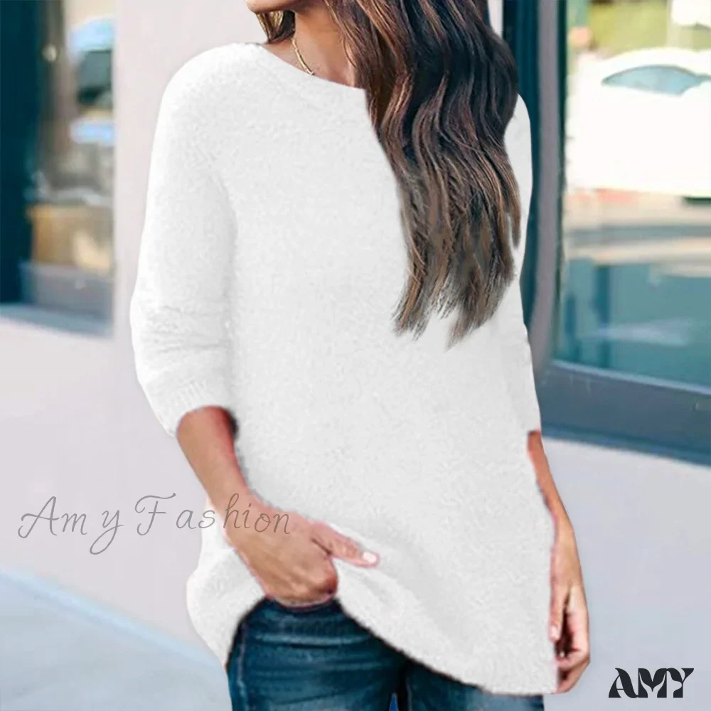 Amy Fashion - Casual V-neck Lace Long Sleeve Sexy Solid Color Shirt - Image 7