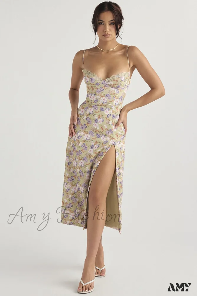 Amy Fashion - Chest Draped Zipper Side Split Sexy Long Dresses - Image 10