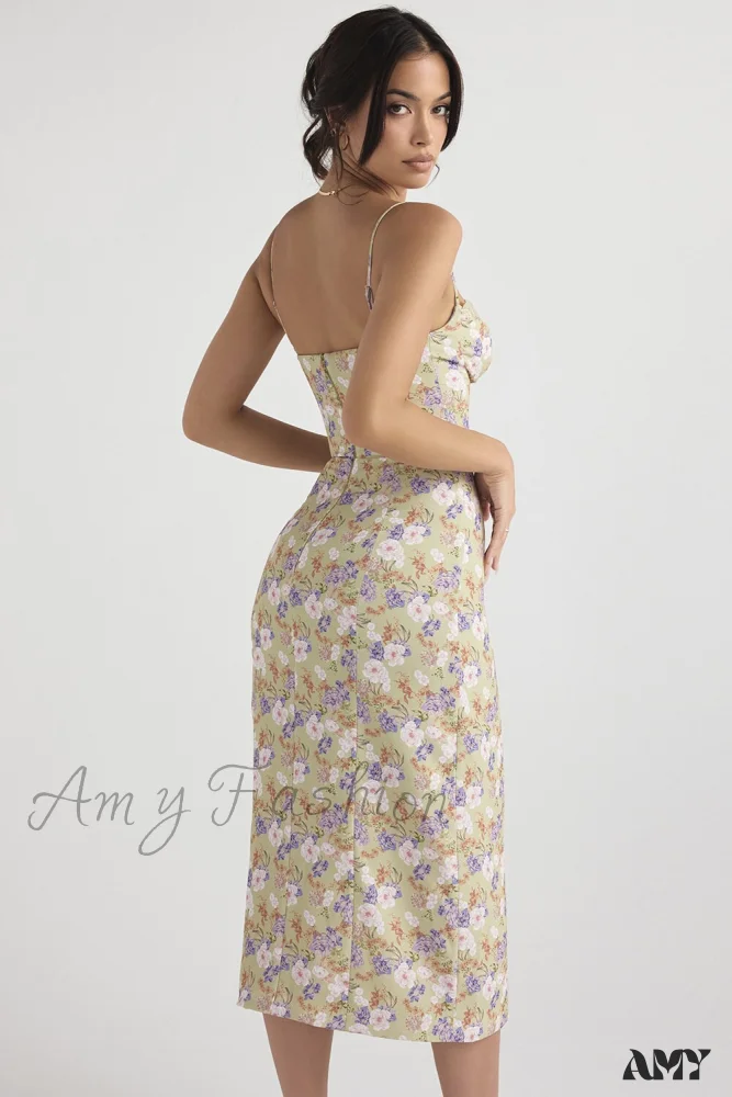 Amy Fashion - Chest Draped Zipper Side Split Sexy Long Dresses - Image 11